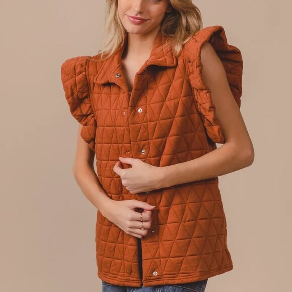 ✨NWT BiBi Quilting Knit Ruffle Sleeve Vest‎ - Picture 9 of 11
